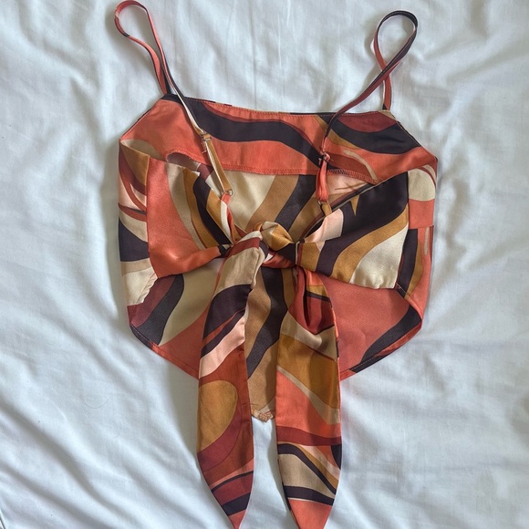 pacsun brown tie back top size xs - Picture 2 of 2
